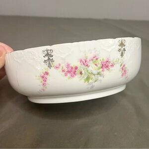 Antique Late 1800s Limoges Hand Painted Porcelain Floral Design Dish 70/522